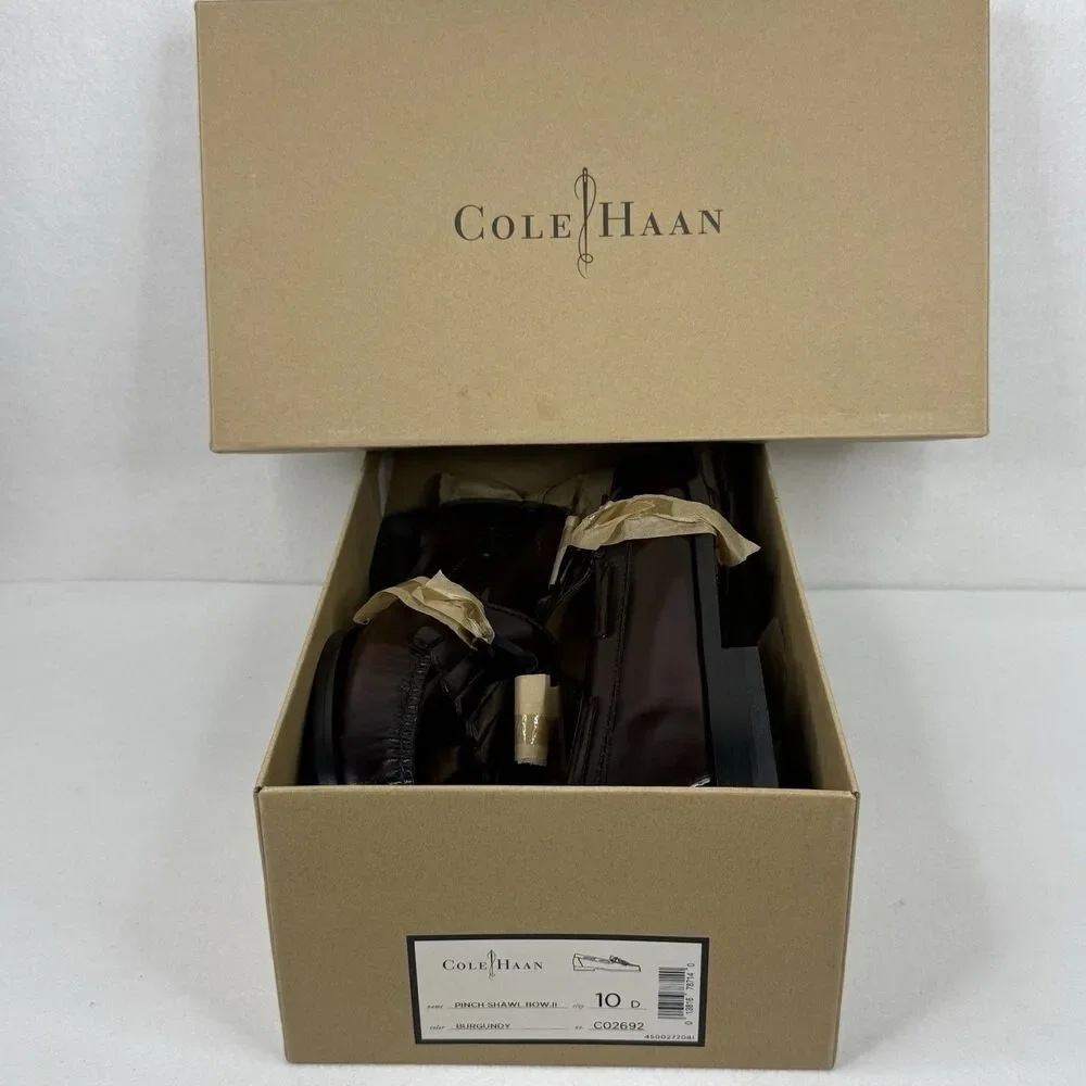 Cole Haan Men's Dress Shoes Burgundy Pinch Shawl Bow II Size 10D 1117